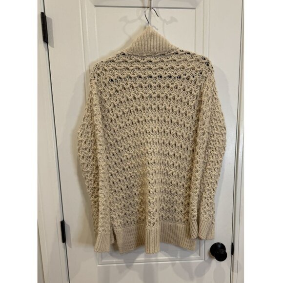 Jones NY XL Chunky Open Knit Cream Cardigan EUC Cozy Winter Shawl Collar Classic - Picture 2 of 7